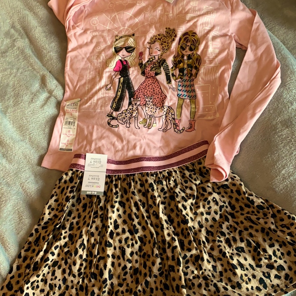 NWT outfit garanimals size 8 pink cheetah
